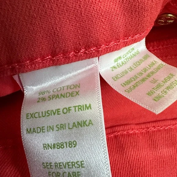 Lilly Pulitzer Coral Skinny Jeans - Picture 5 of 9
